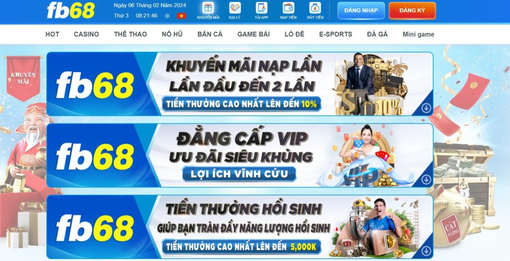 Cập nhật khuyến mãi FB68 mới nhất cho cược thủ