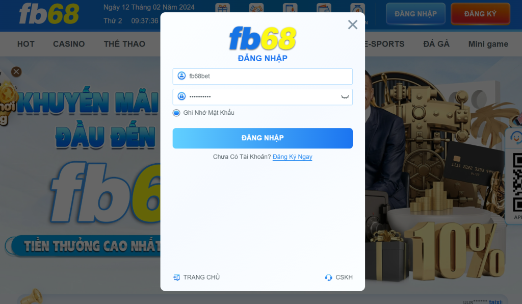 Hướng dẫn đăng nhập FB68 nhanh chóng nhất