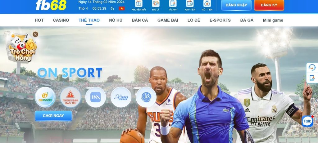 Các trò chơi có trong sảnh On Sport FB68