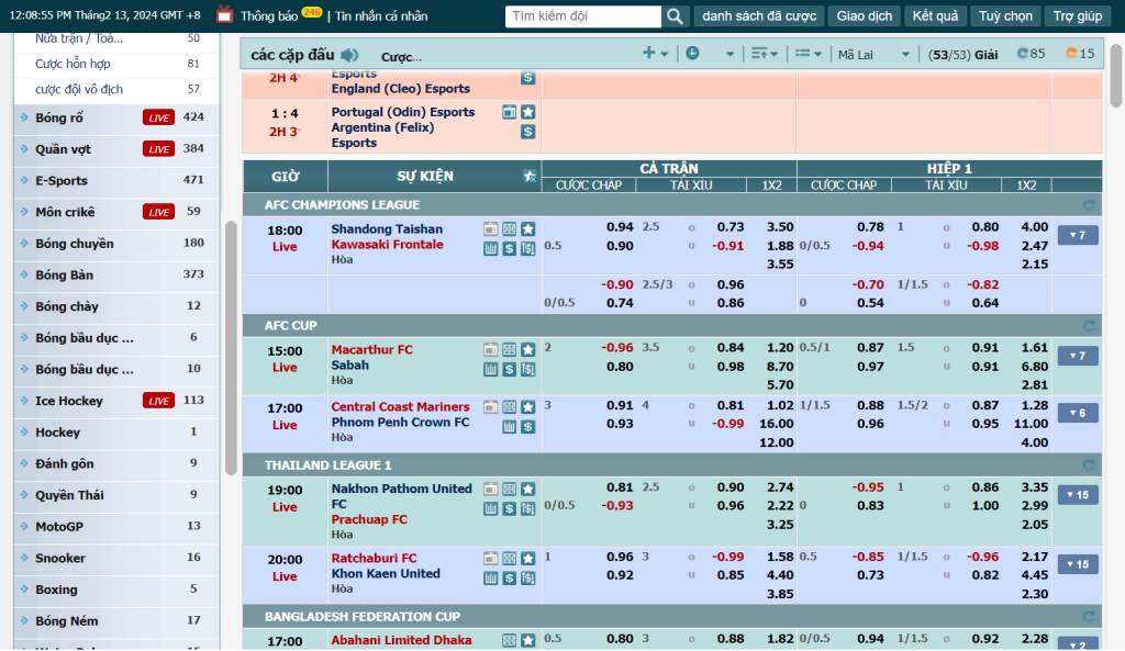 Những trò chơi có trong sảnh CMD368