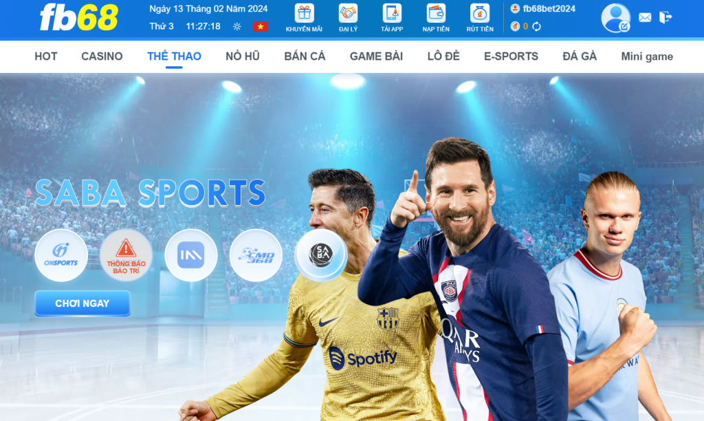 Giới thiệu sảnh Saba Sports FB68