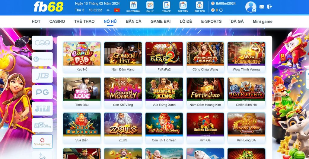 Cách trò chơi nổi bật tại sảnh Spadegaming FB68